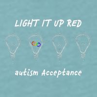Light It Up Red Autism Acceptance Sueded Cloud Jersey T-Shirt