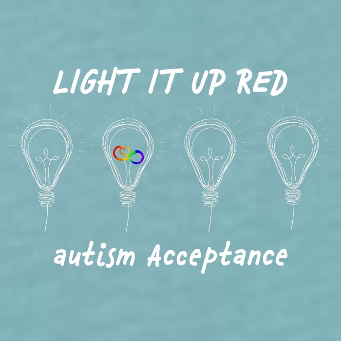 Light It Up Red Autism Acceptance Sueded Cloud Jersey T-Shirt