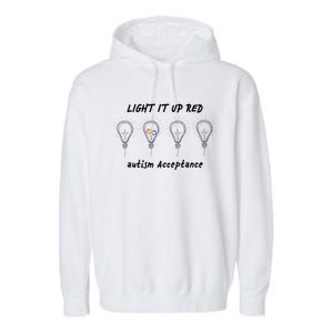 Light It Up Red Autism Acceptance Garment-Dyed Fleece Hoodie