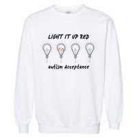 Light It Up Red Autism Acceptance Garment-Dyed Sweatshirt