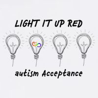 Light It Up Red Autism Acceptance Garment-Dyed Sweatshirt