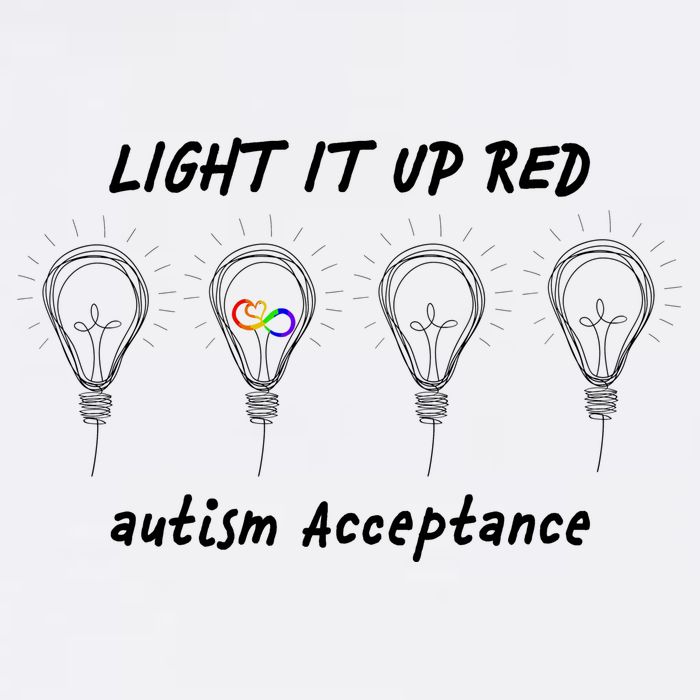 Light It Up Red Autism Acceptance Garment-Dyed Sweatshirt
