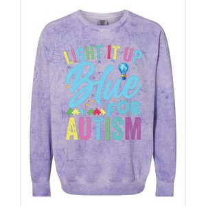 Light It Up Blue Autism Awareness Colorblast Crewneck Sweatshirt