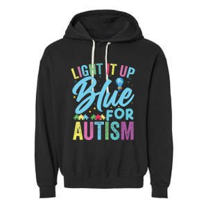 Light It Up Blue Autism Awareness Garment-Dyed Fleece Hoodie