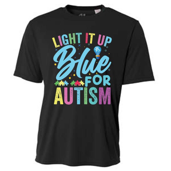 Light It Up Blue Autism Awareness Cooling Performance Crew T-Shirt