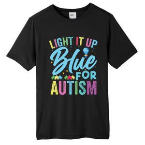 Light It Up Blue Autism Awareness Tall Fusion ChromaSoft Performance T-Shirt