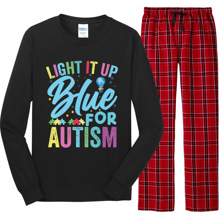 Light It Up Blue Autism Awareness Long Sleeve Pajama Set