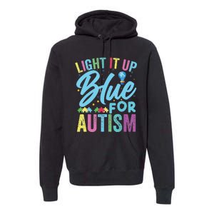 Light It Up Blue Autism Awareness Premium Hoodie