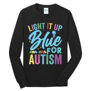 Light It Up Blue Autism Awareness Tall Long Sleeve T-Shirt