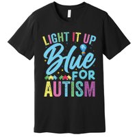 Light It Up Blue Autism Awareness Premium T-Shirt