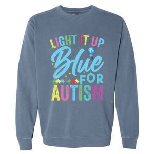 Light It Up Blue Autism Awareness Garment-Dyed Sweatshirt