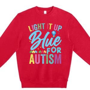 Light It Up Blue Autism Awareness Premium Crewneck Sweatshirt