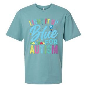 Light It Up Blue Autism Awareness Sueded Cloud Jersey T-Shirt