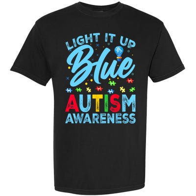 Light It Up Blue Autism Awareness Men Women Kids Garment-Dyed Heavyweight T-Shirt