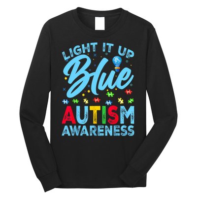 Light It Up Blue Autism Awareness Men Women Kids Long Sleeve Shirt