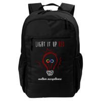 Light It Up Red Autism Acceptance Awareness Backpack