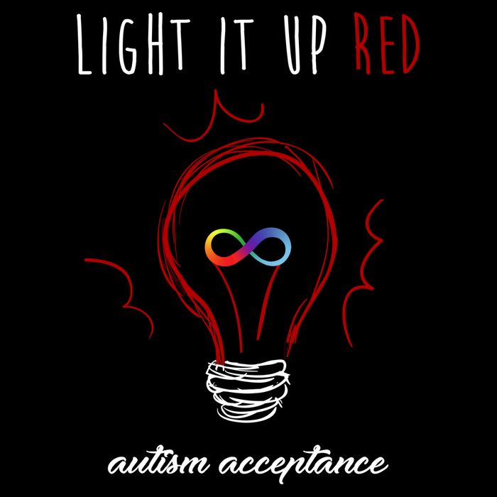 Light It Up Red Autism Acceptance Awareness Drawstring Bag