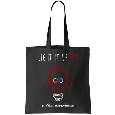 Light It Up Red Autism Acceptance Awareness Bag