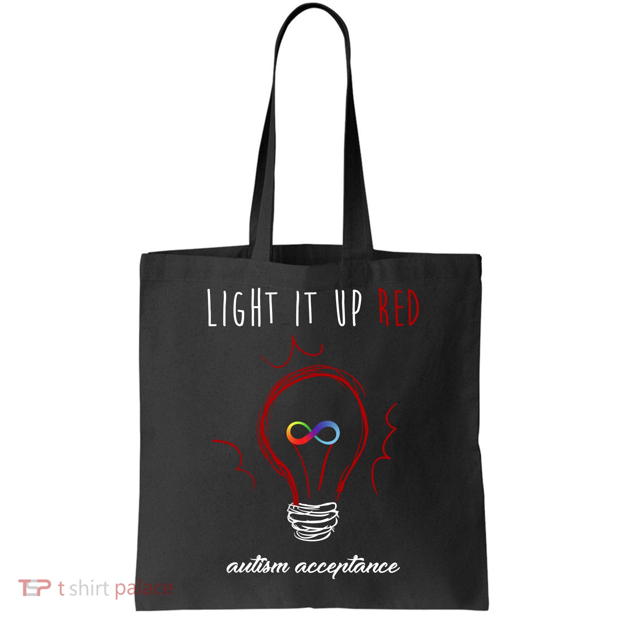 Light It Up Red Autism Acceptance Awareness Bag