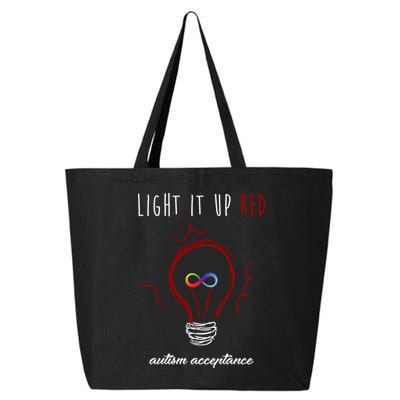 Light It Up Red Autism Acceptance Awareness 25L Jumbo Tote