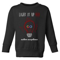 Light It Up Red Autism Acceptance Awareness Toddler Sweatshirt