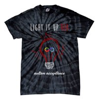 Light It Up Red Autism Acceptance Awareness Tie-Dye T-Shirt