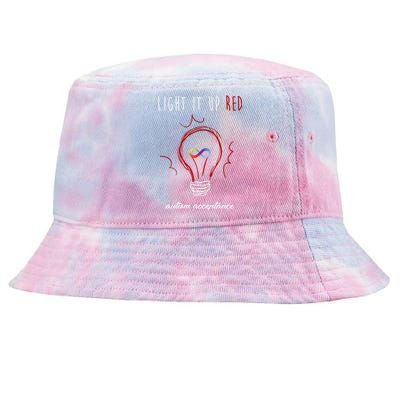 Light It Up Red Autism Acceptance Awareness Tie-Dyed Bucket Hat