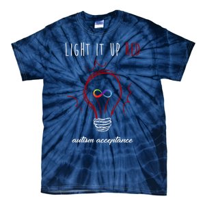 Light It Up Red Autism Acceptance Awareness Tie-Dye T-Shirt