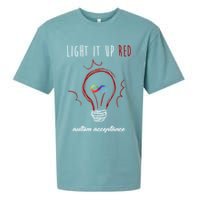 Light It Up Red Autism Acceptance Awareness Sueded Cloud Jersey T-Shirt