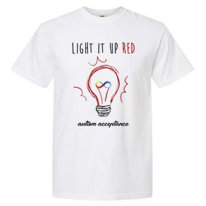 Light It Up Red Autism Acceptance Awareness Garment-Dyed Heavyweight T-Shirt