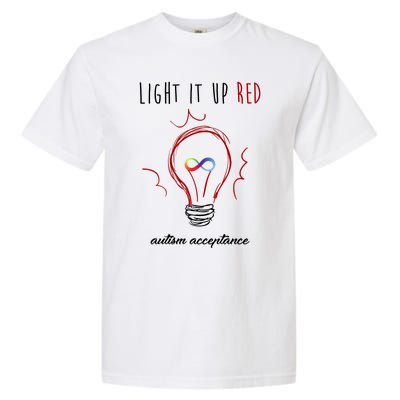 Light It Up Red Autism Acceptance Awareness Garment-Dyed Heavyweight T-Shirt