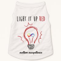 Light It Up Red Autism Acceptance Awareness Doggie Tank