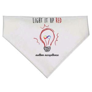 Light It Up Red Autism Acceptance Awareness USA-Made Doggie Bandana