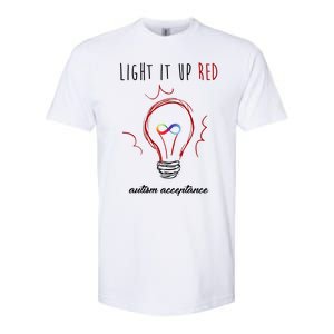 Light It Up Red Autism Acceptance Awareness Softstyle CVC T-Shirt