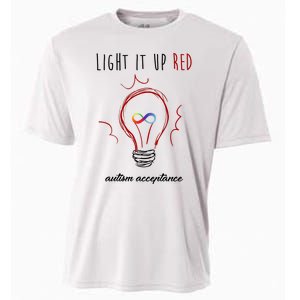 Light It Up Red Autism Acceptance Awareness Cooling Performance Crew T-Shirt