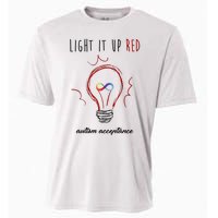 Light It Up Red Autism Acceptance Awareness Cooling Performance Crew T-Shirt