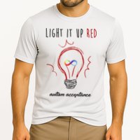 Light It Up Red Autism Acceptance Awareness Performance Shirt