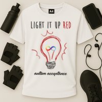 Light It Up Red Autism Acceptance Awareness Performance Shirt