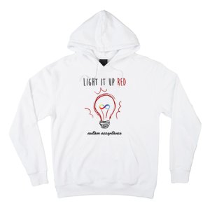 Light It Up Red Autism Acceptance Awareness Hoodie