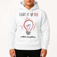 Light It Up Red Autism Acceptance Awareness Hoodie