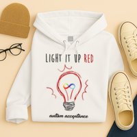 Light It Up Red Autism Acceptance Awareness Hoodie