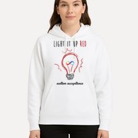 Light It Up Red Autism Acceptance Awareness Hoodie