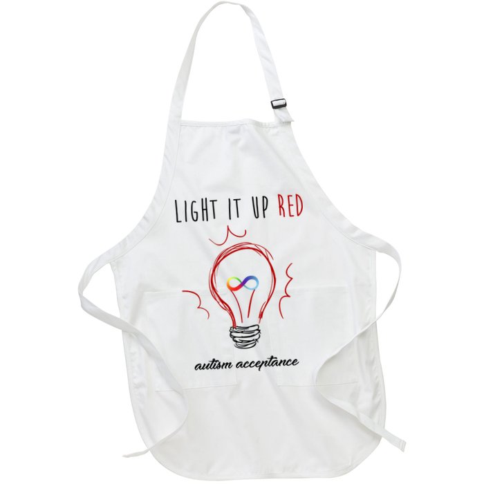 Light It Up Red Autism Acceptance Awareness Apron
