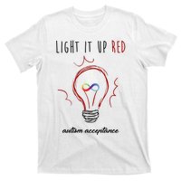 Light It Up Red Autism Acceptance Awareness T-Shirt