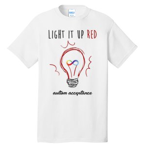 Light It Up Red Autism Acceptance Awareness Tall T-Shirt