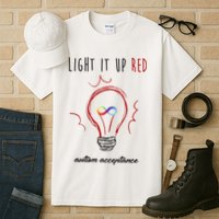 Light It Up Red Autism Acceptance Awareness Tall T-Shirt