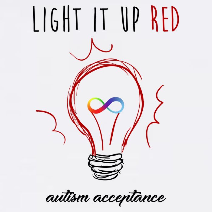 Light It Up Red Autism Acceptance Awareness Tall T-Shirt