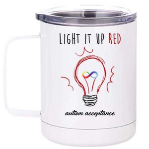 Light It Up Red Autism Acceptance Awareness 12 oz Stainless Steel Tumbler Cup