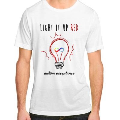 Light It Up Red Autism Acceptance Awareness Adult ChromaSoft Performance T-Shirt