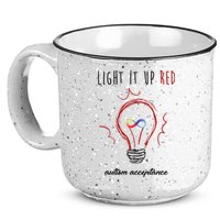 Light It Up Red Autism Acceptance Awareness 15oz Campfire Ceramic Mug